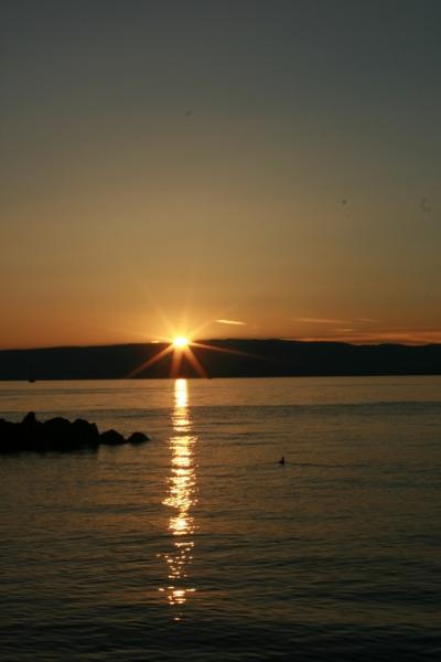 coucher de soleil sur le léman
